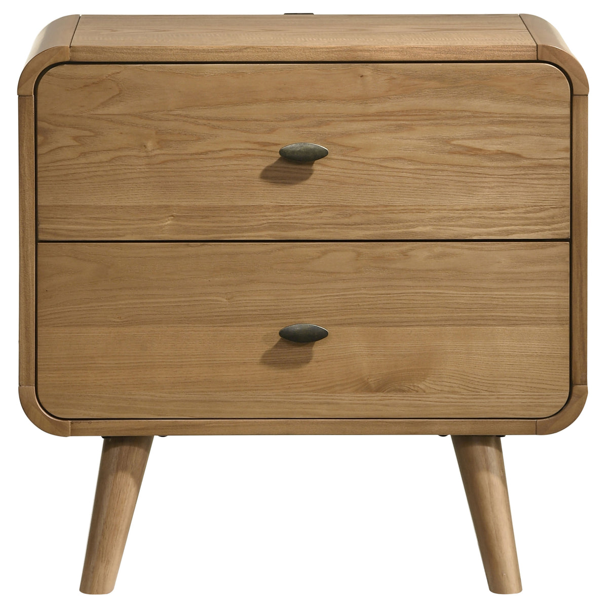 Robyn 2-drawer Nightstand with USB Ports Light Ash
