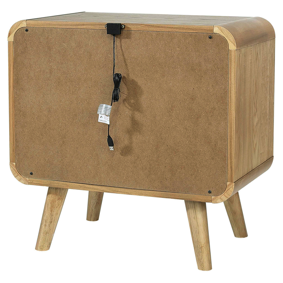 Robyn 2-drawer Nightstand with USB Ports Light Ash