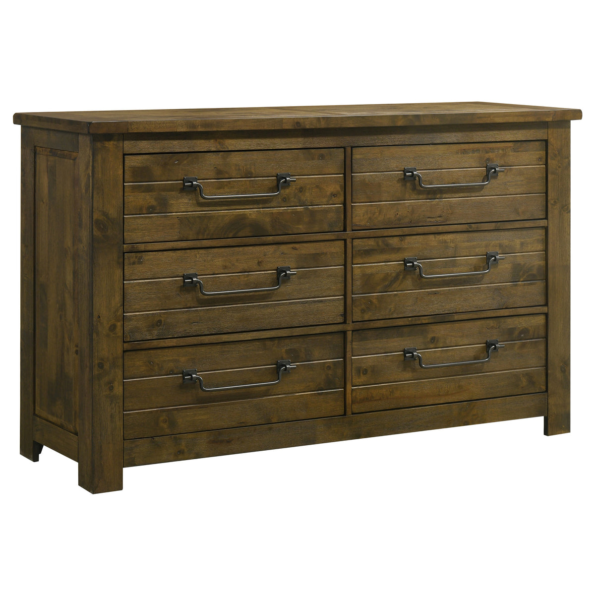 Doherty 5-piece Eastern King Bedroom Set with Upholstered Panel Bed Rustic Golden Brown