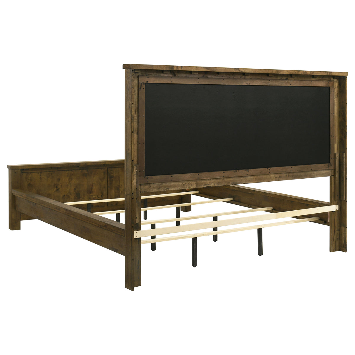 Doherty Upholstered Panel Bed California King Rustic Golden Brown and Light Brown