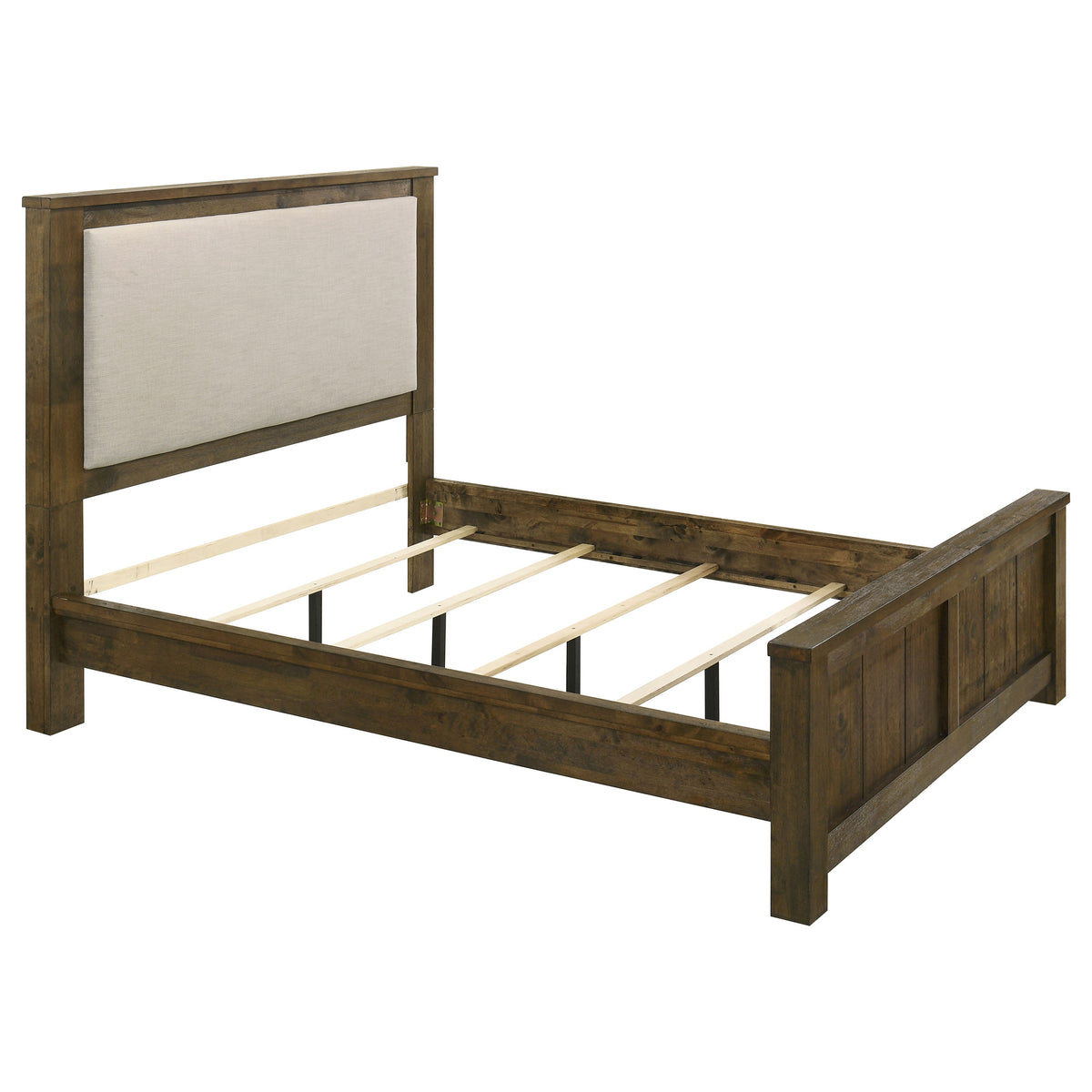 Doherty 5-piece Queen Bedroom Set with Upholstered Panel Bed Rustic Golden Brown