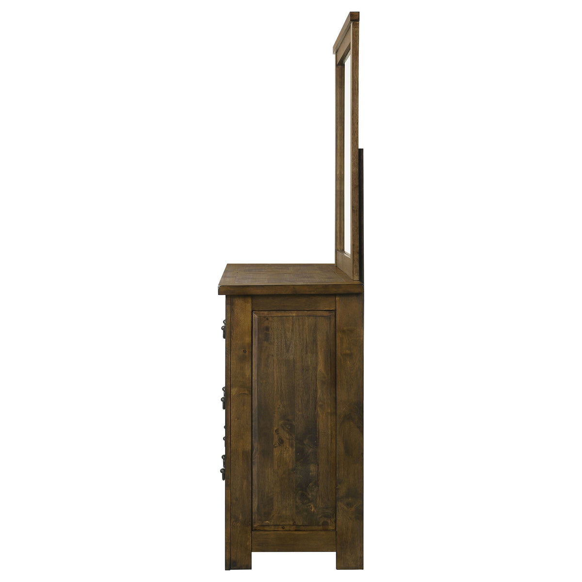 Doherty 6-drawer Dresser with Mirror Rustic Golden Brown