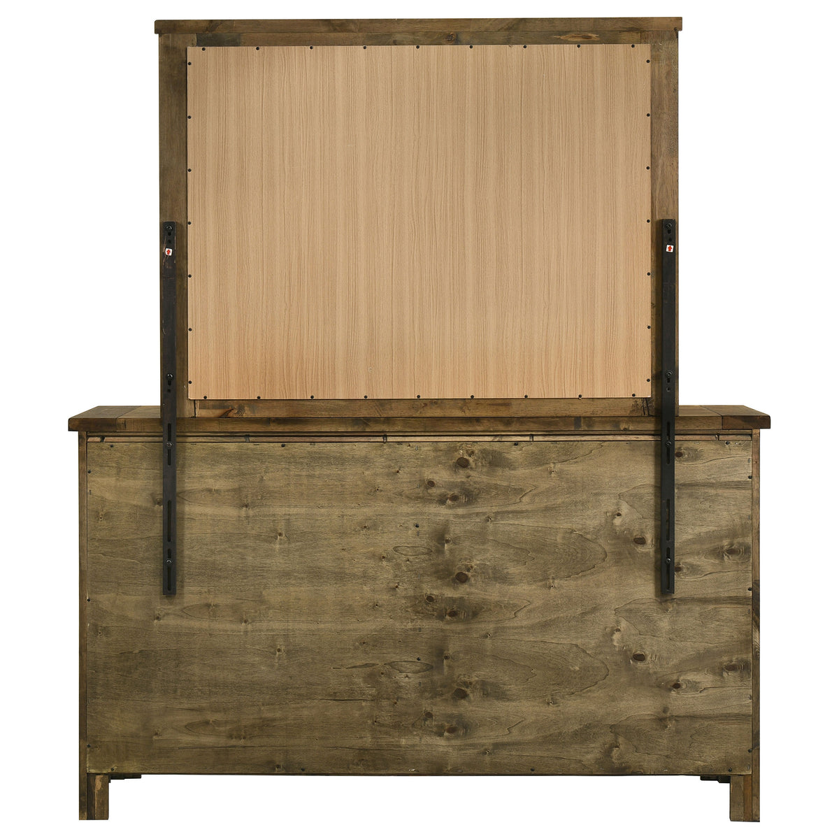 Doherty 6-drawer Dresser with Mirror Rustic Golden Brown