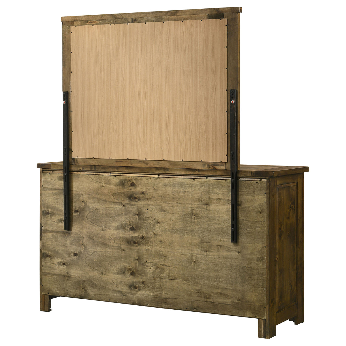 Doherty 6-drawer Dresser with Mirror Rustic Golden Brown