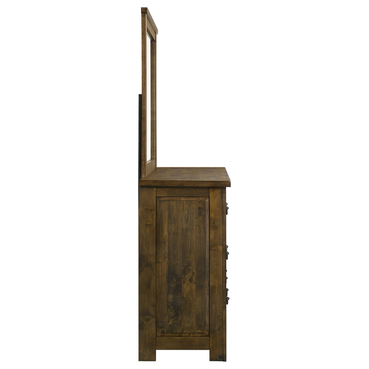 Doherty 6-drawer Dresser with Mirror Rustic Golden Brown