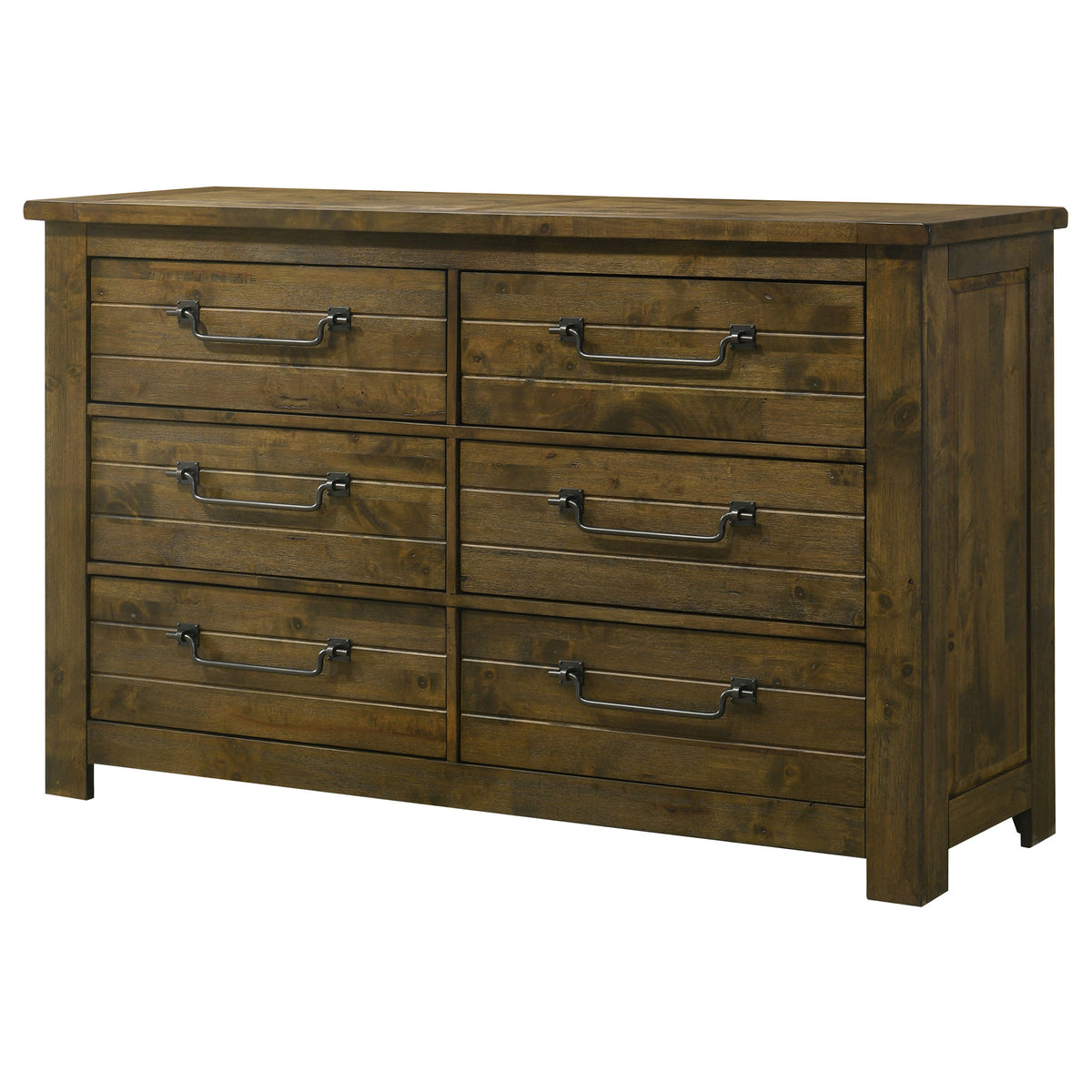 Doherty 6-drawer Dresser Rustic Golden Brown