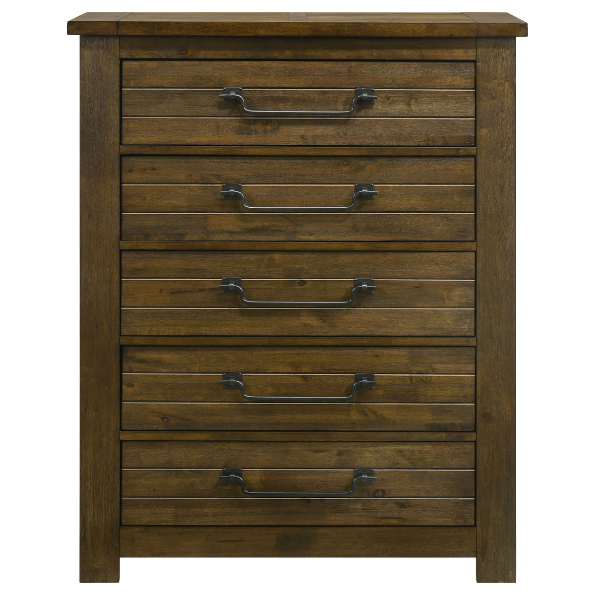 Doherty 5-drawer Bedroom Chest Rustic Golden Brown