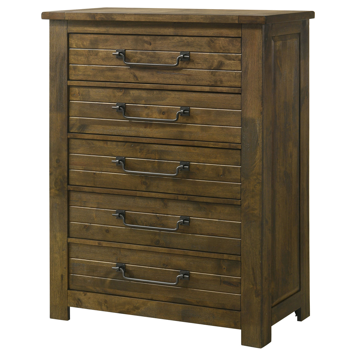 Doherty 5-drawer Bedroom Chest Rustic Golden Brown