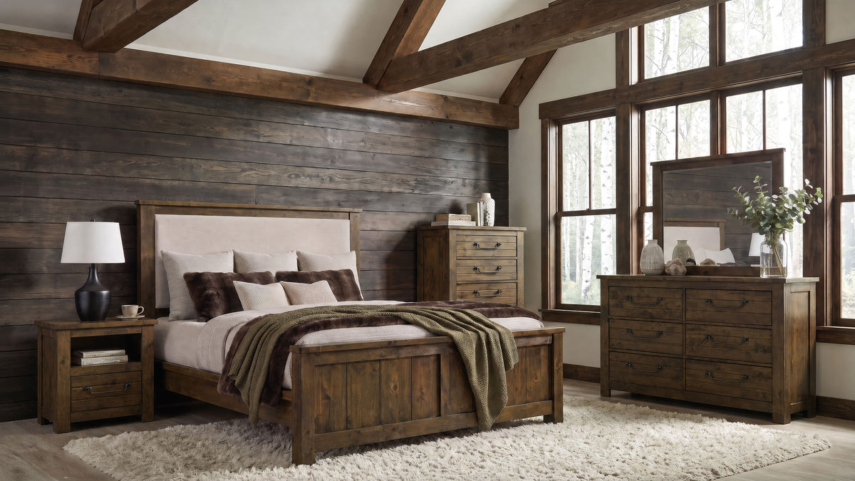 Doherty 5-drawer Bedroom Chest Rustic Golden Brown