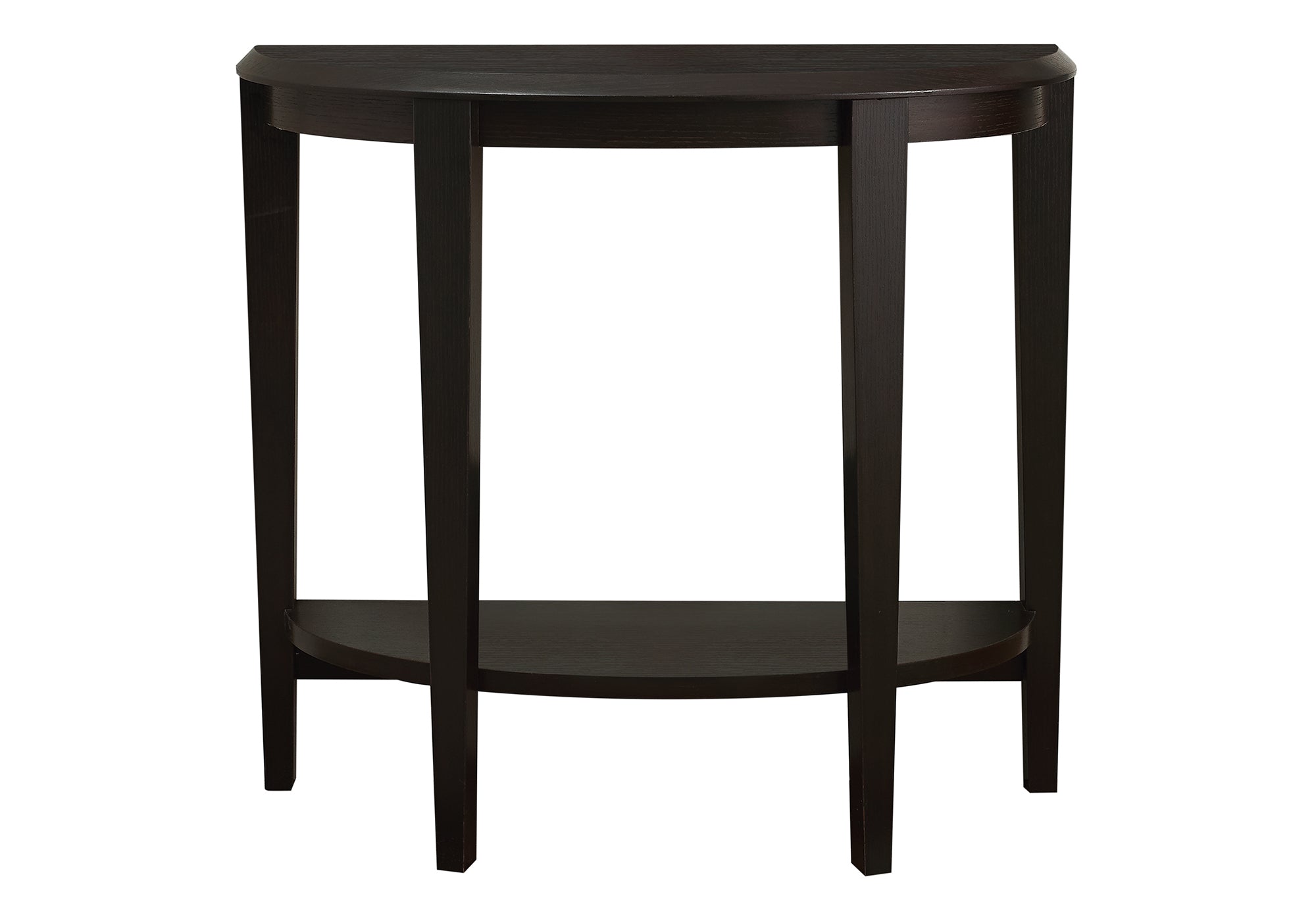 Demilune Espresso Accent Sofa Console Entryway Table With Shelf