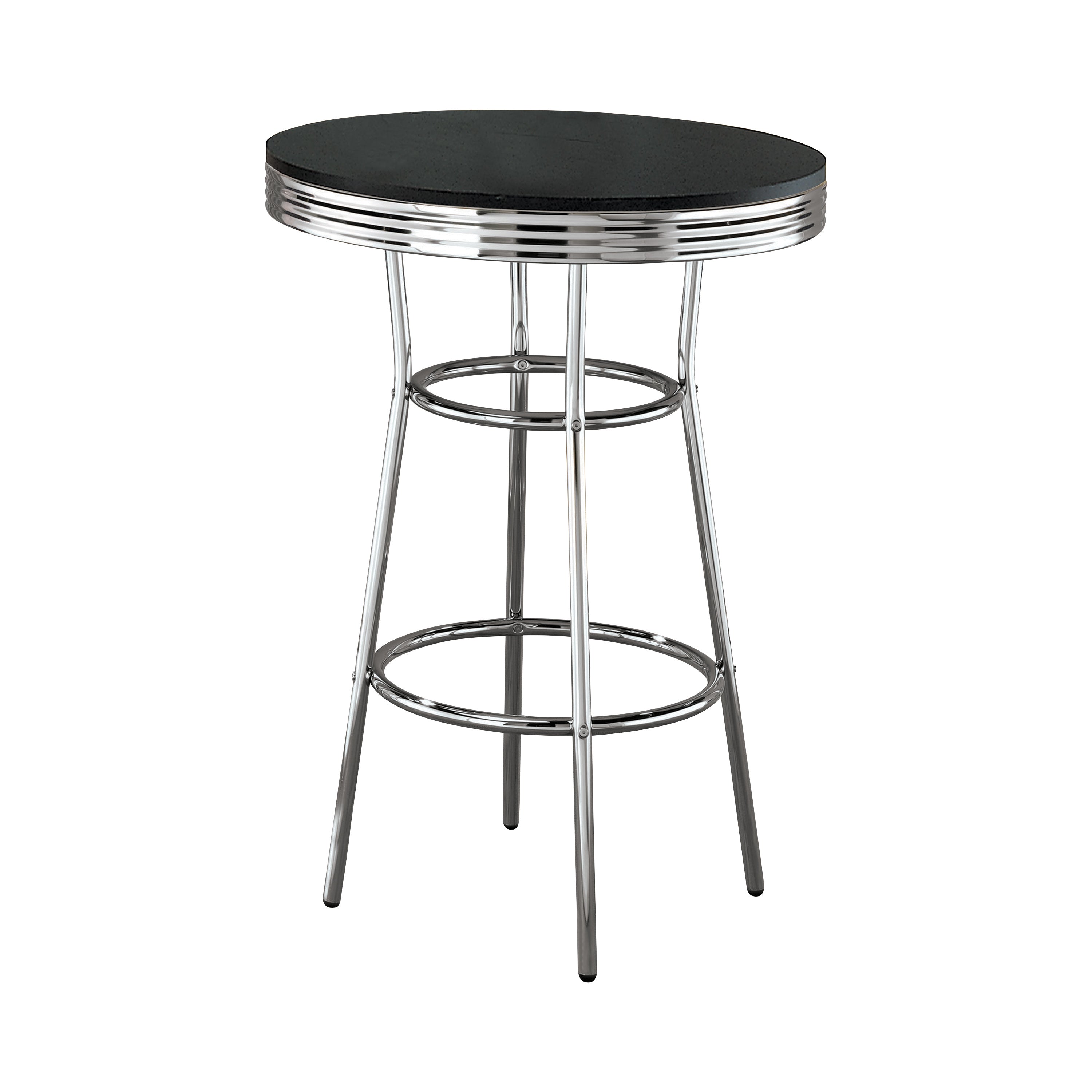 Theodore Round Bar Table Black and Chrome