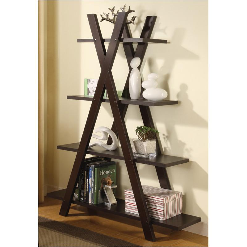 4-tier Crisscross Bookcase Shelf Cappuccino