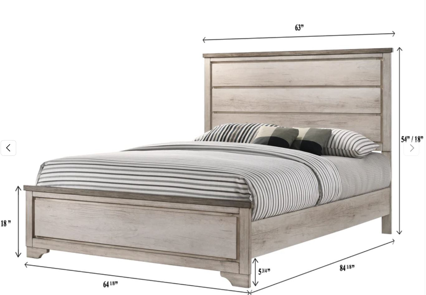 Albony 5Pc Rustic Queen Panel Bedroom Set in Driftwood Grey Finish