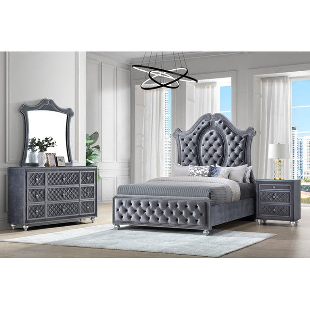 5 PC Antonine Traditional Upholstered Queen Arched Bedroom Set