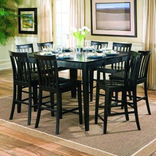 9 PC Lakeside Counter Height Dining Table and stool set In Black