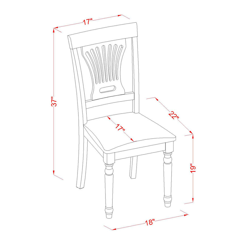 PVC-WHI-C Plainville Chair for dining room Cushioned Seat - Buttermilk