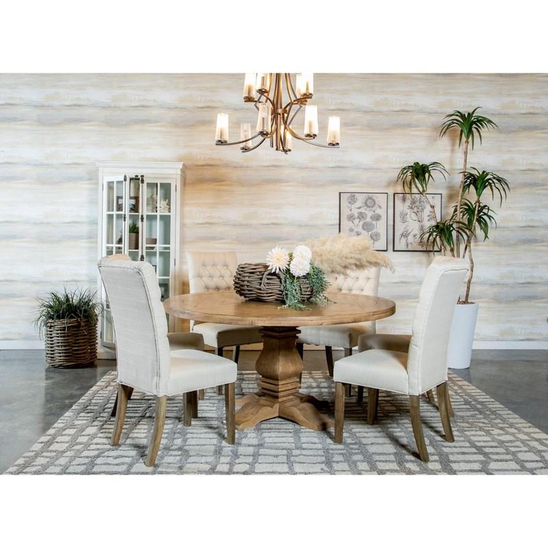 Bexley 6-Piece Rectangular Live Edge Dining Set Natural Honey and Espresso