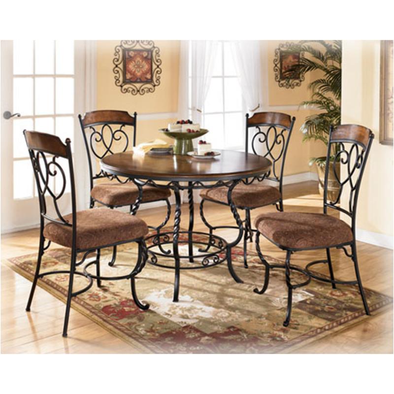 5 Pc Nola Round Dining Set Inlaid Veneer Wood Top and Chenille Upholstered Chairs