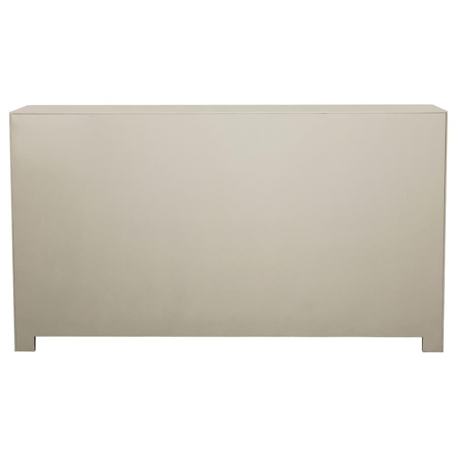 Toula 4-door Accent Cabinet in Smoke and Champagne