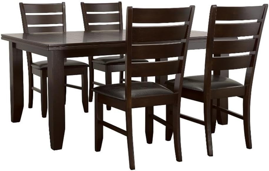 Dalila 5 pc Ladder Back Dining Room Set in Cappuccino and Black