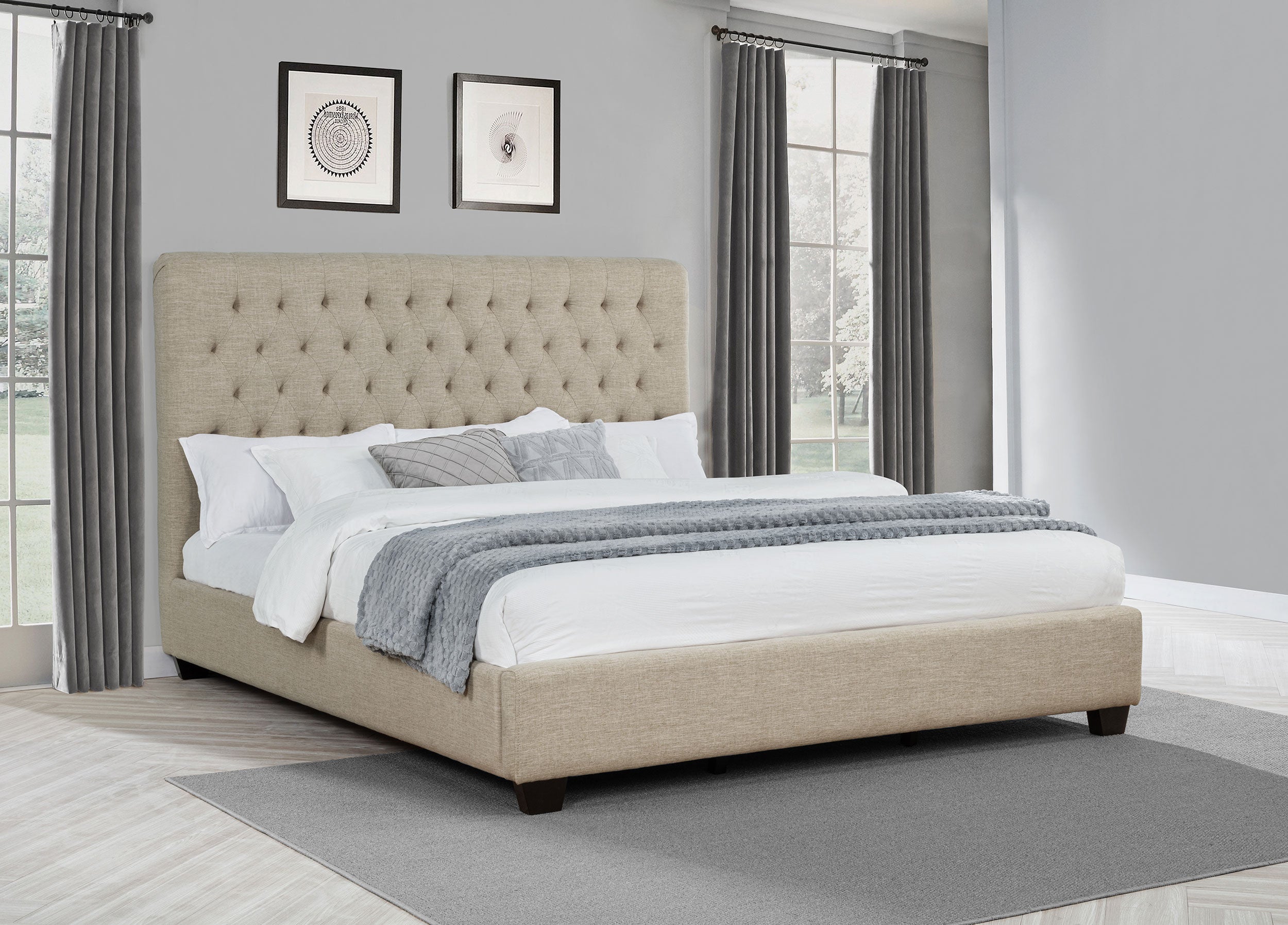 Chloe Upholstered Panel Bed
