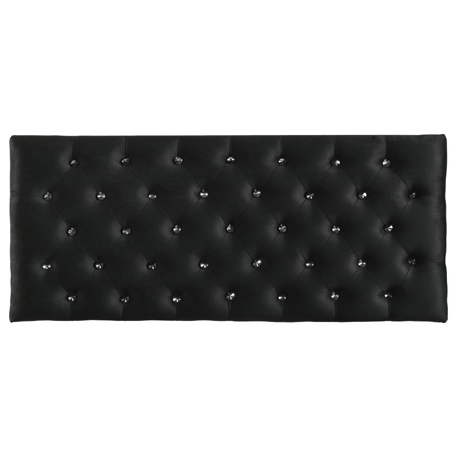 Barzini Velvet Upholstered Tufted Storage Bench In Black