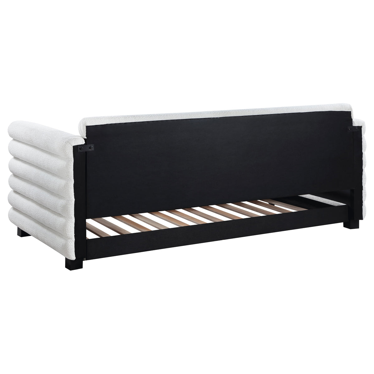 Patricia Boucle Upholstered Twin Daybed with Trundle White