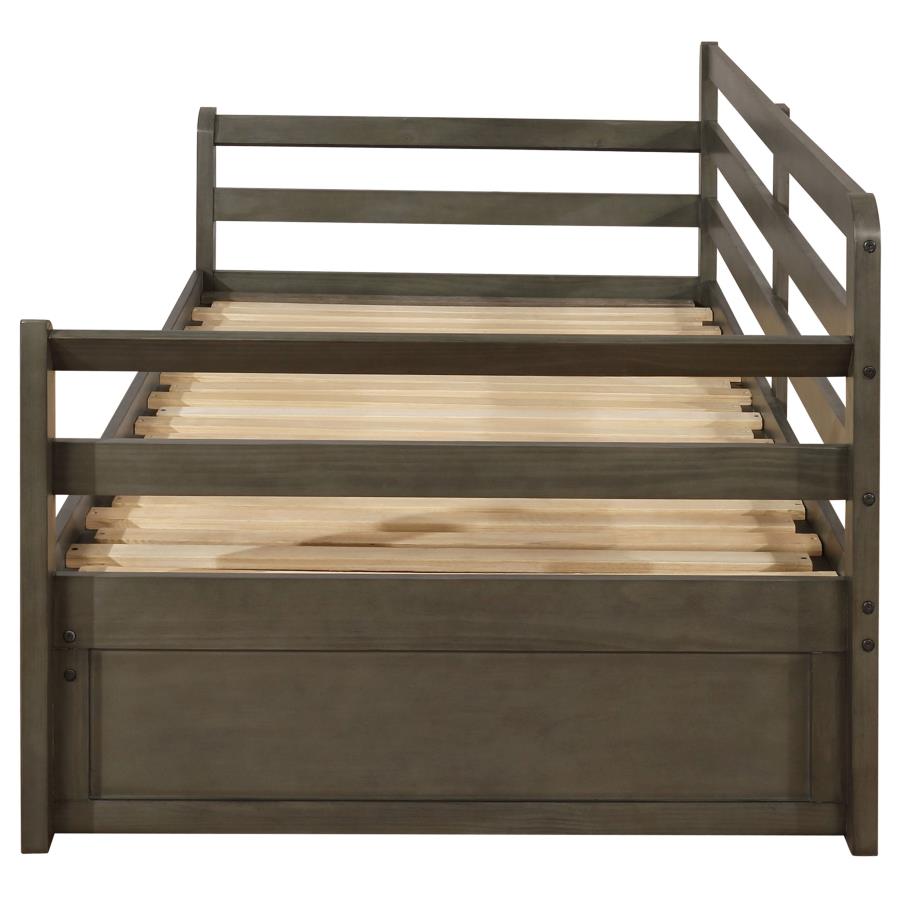 Sorrento 2-Drawer Twin Daybed With Extension Trundle Grey