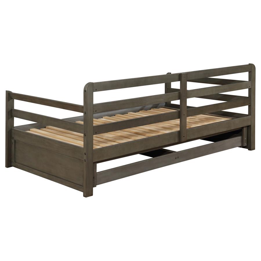 Sorrento 2-Drawer Twin Daybed With Extension Trundle Grey