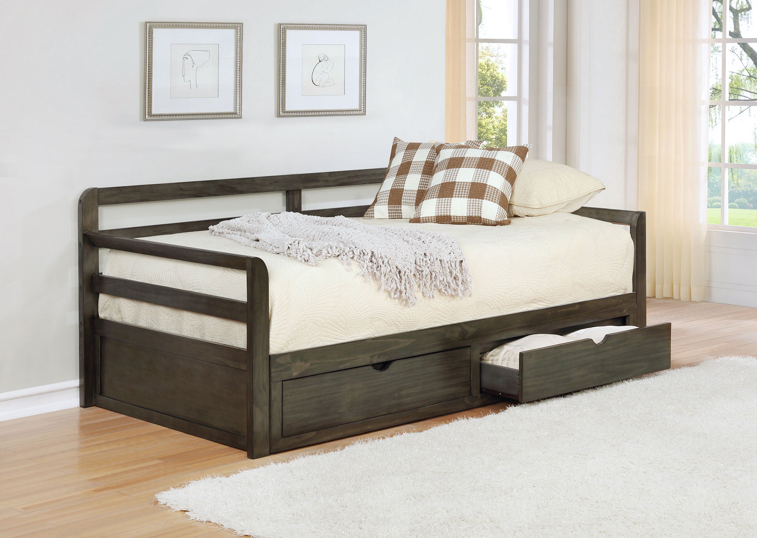 Sorrento Wood Daybed with Extension Trundle