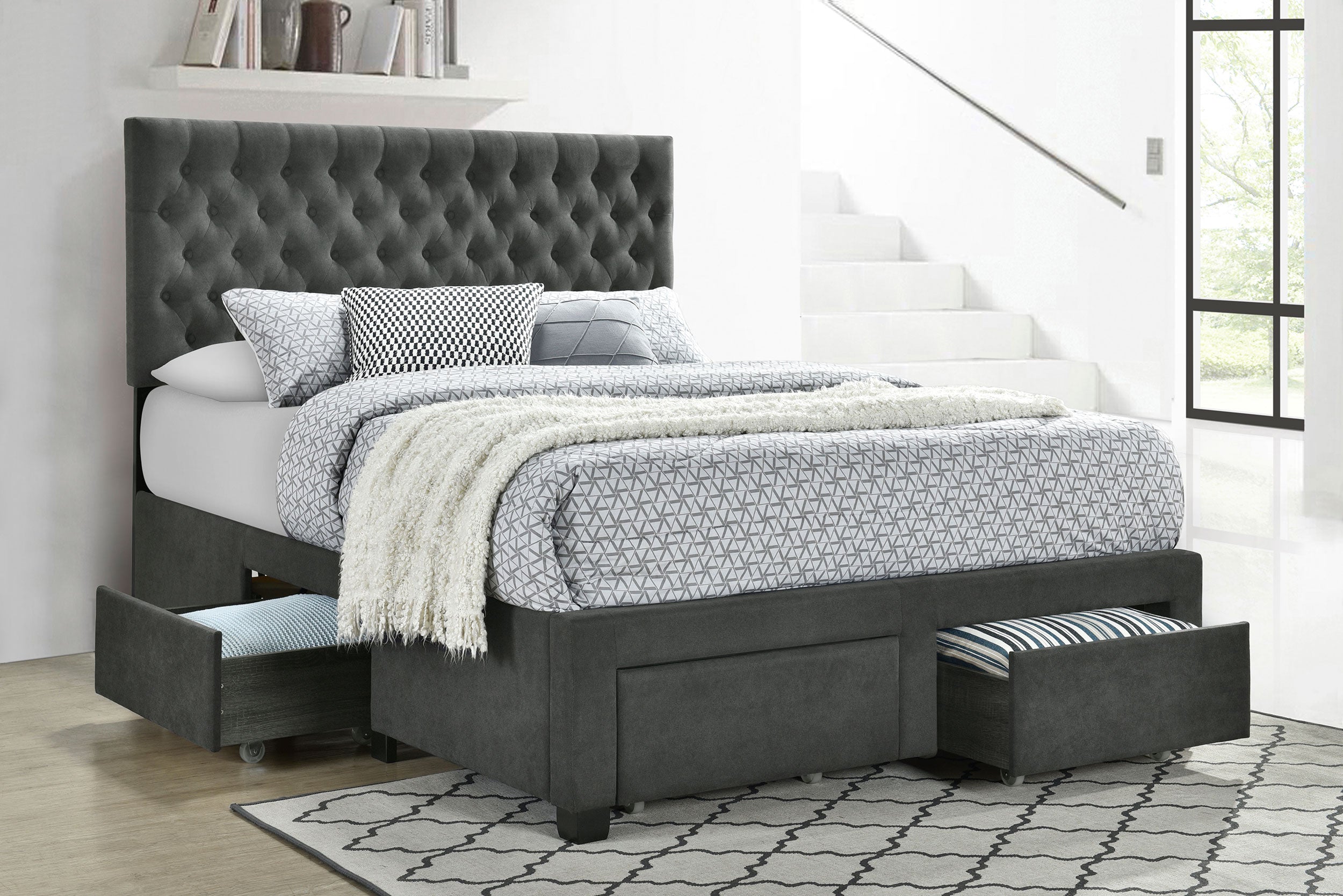 Soledad Upholstered Panel Storage Bed