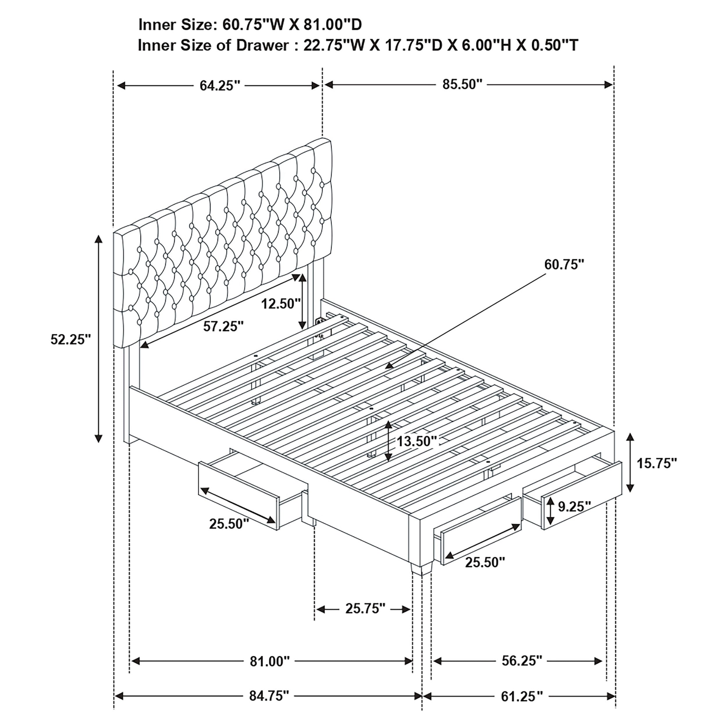 Soledad Upholstered Panel Storage Bed