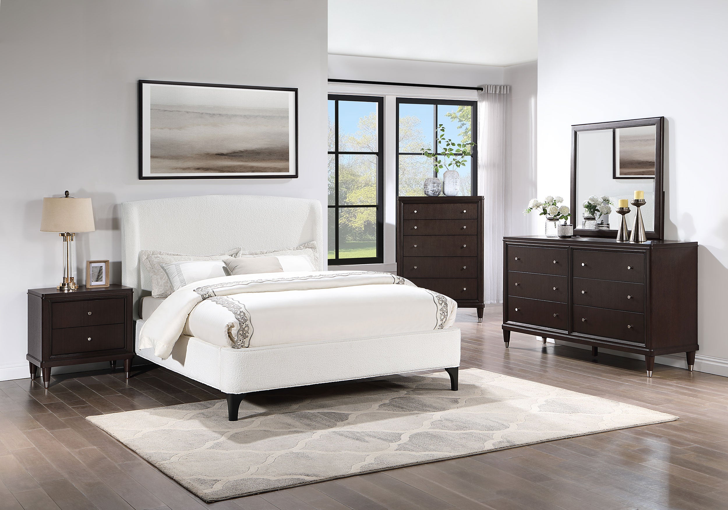 Mosby Upholstered Wingback Bed