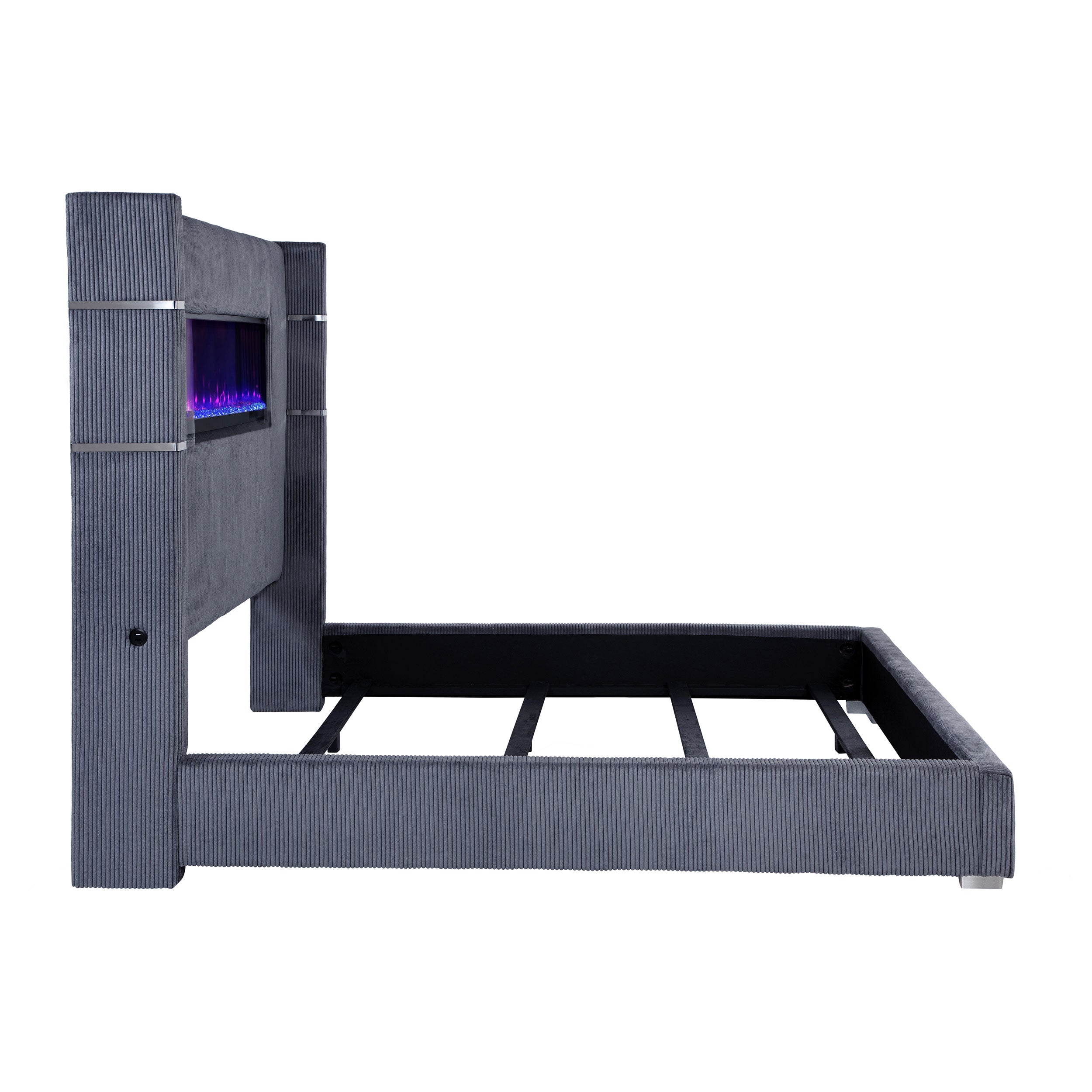 Tisdall Upholstered Flame Visualizer Wingback Bed
