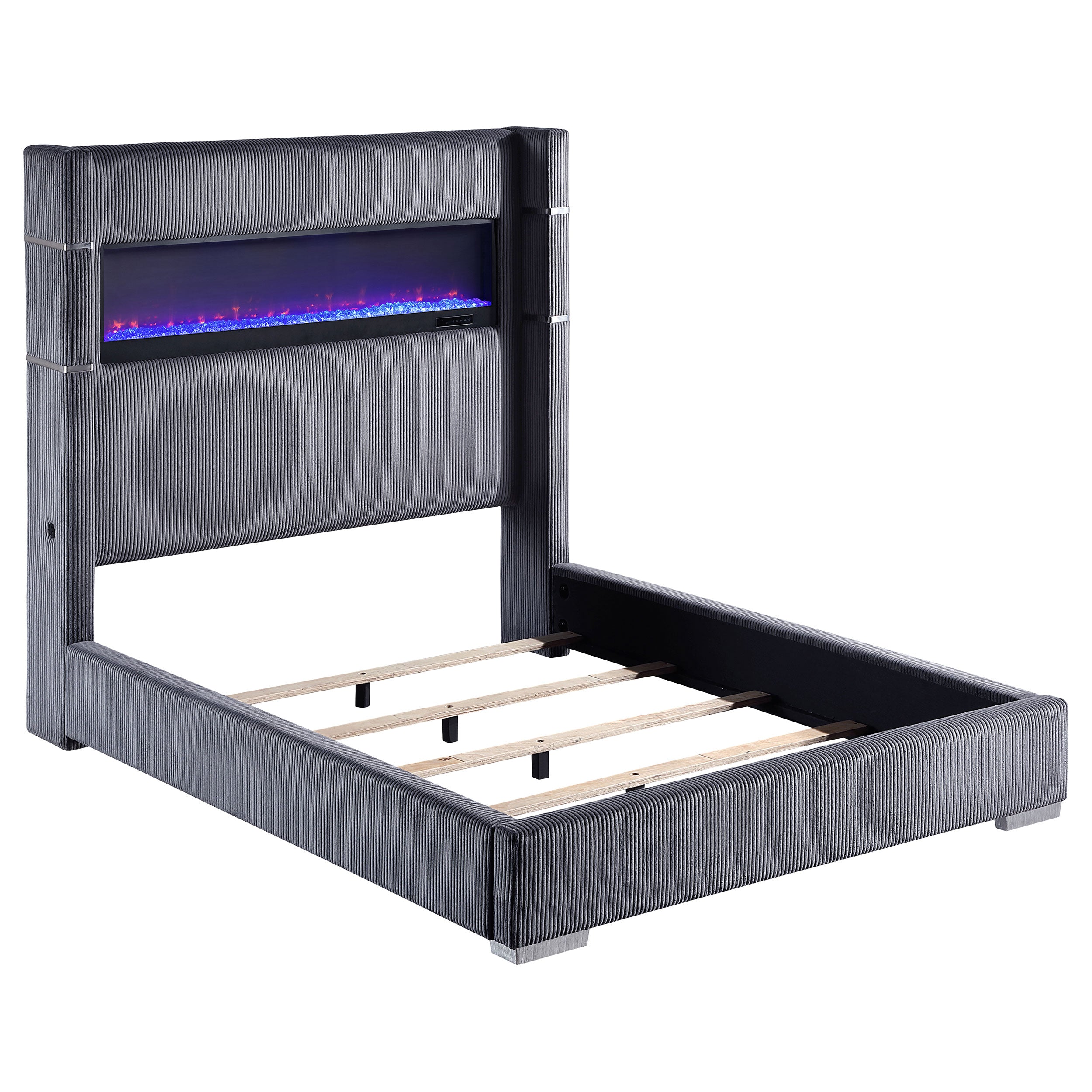 Tisdall Upholstered Flame Visualizer Wingback Bed