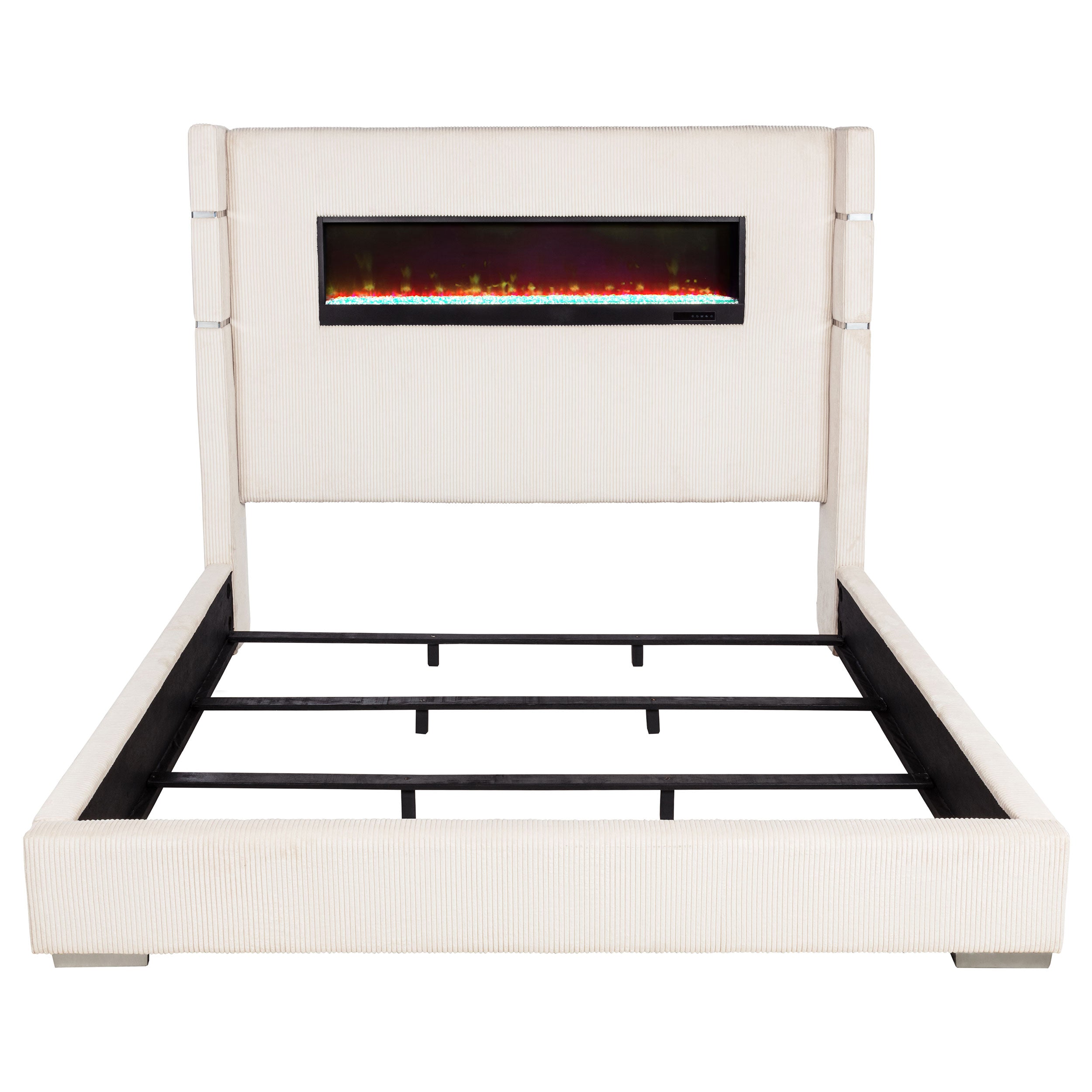 Tisdall Upholstered Flame Visualizer Wingback Bed