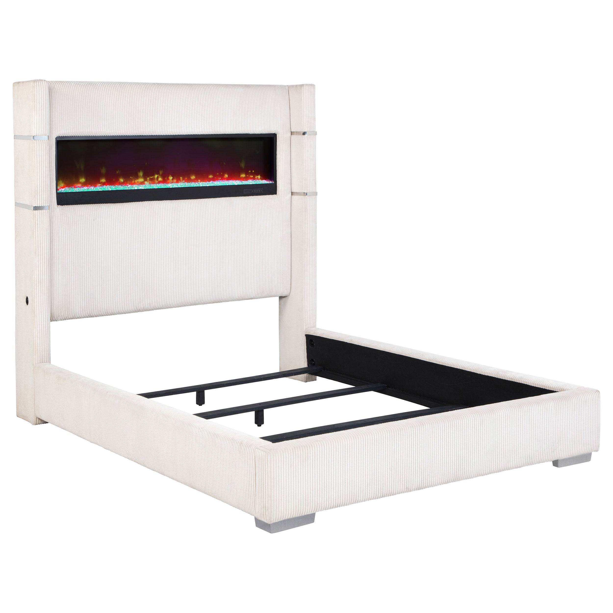 Tisdall Upholstered Flame Visualizer Wingback Bed