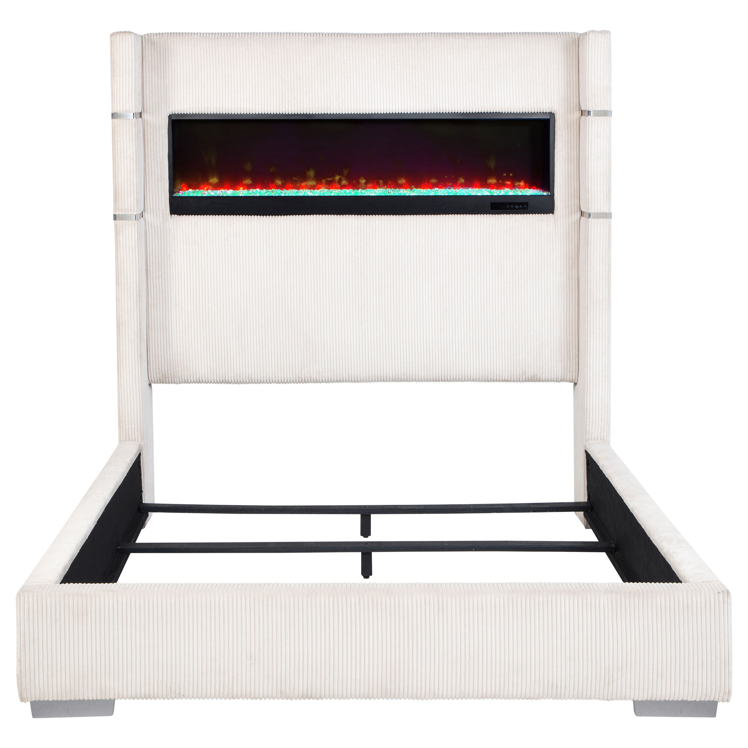 Tisdall Upholstered Flame Visualizer Wingback Bed