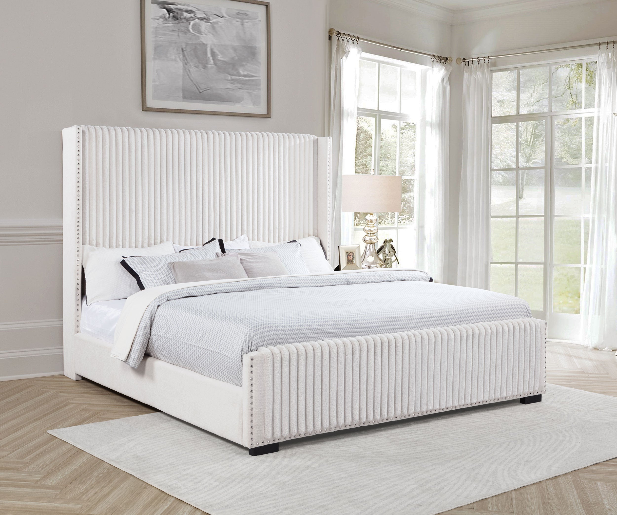 Natasha Upholstered Wingback Bed