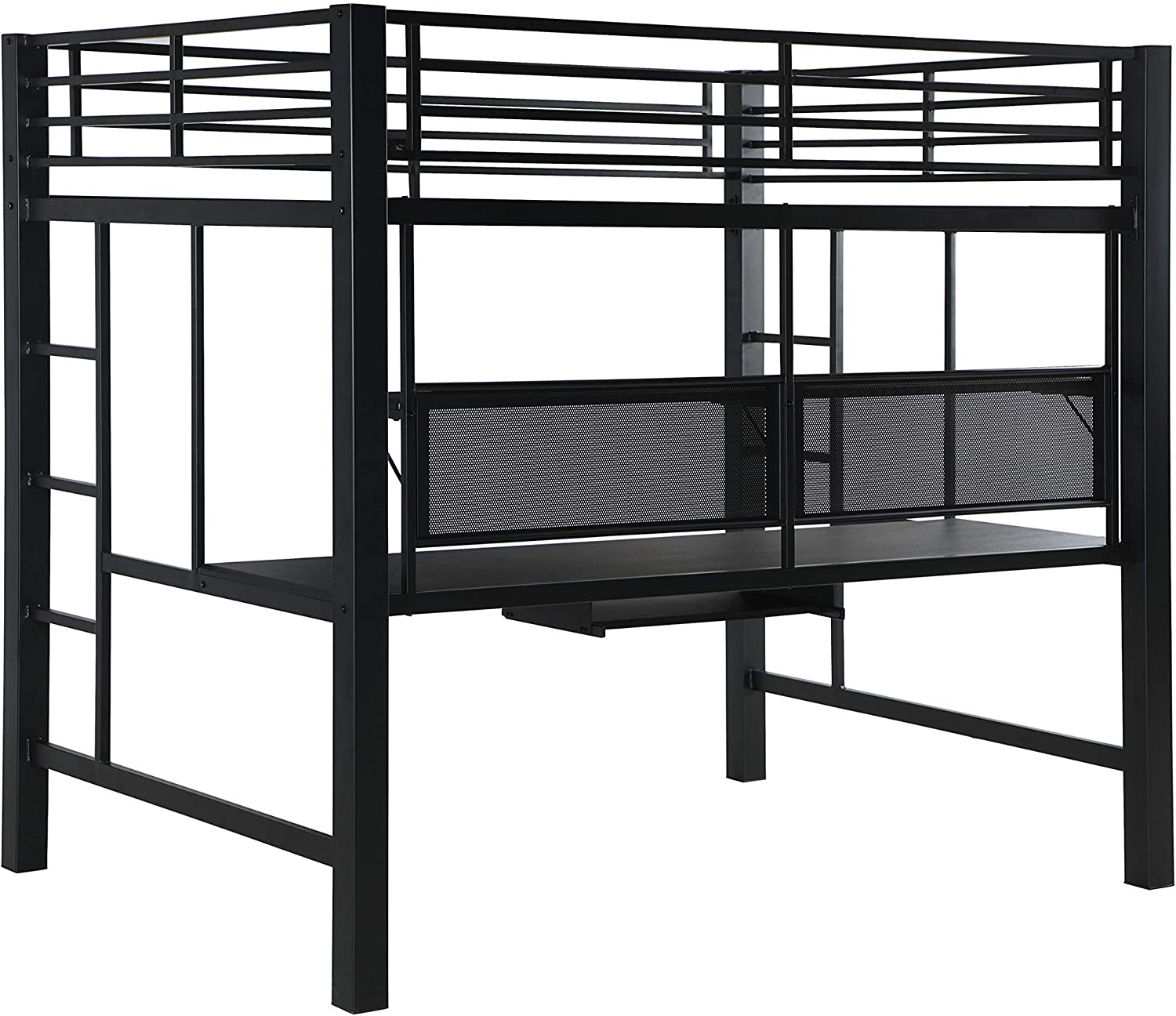 Avalon Metal Full Workstation Loft Bed Black