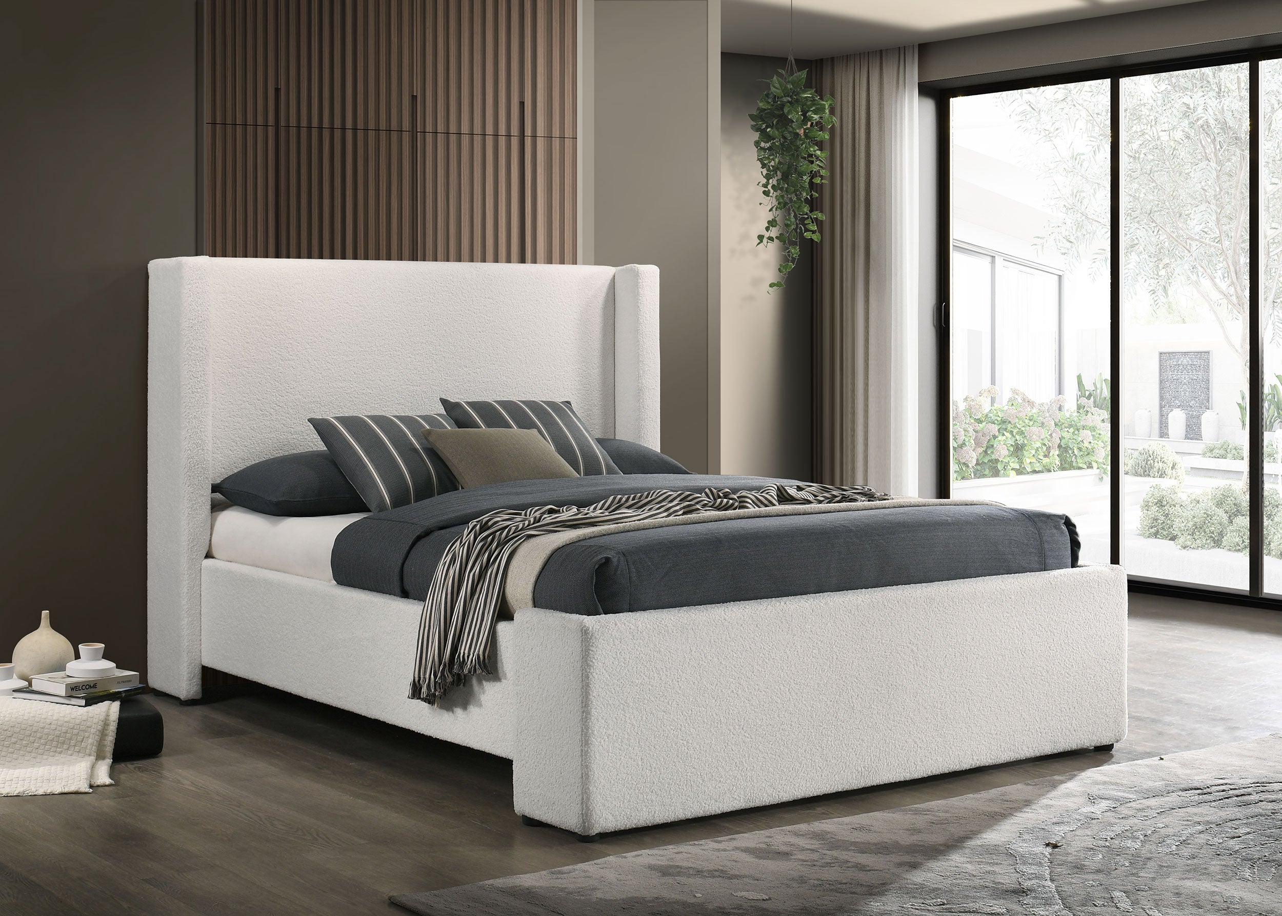 Alamosa Upholstered Wingback Bed