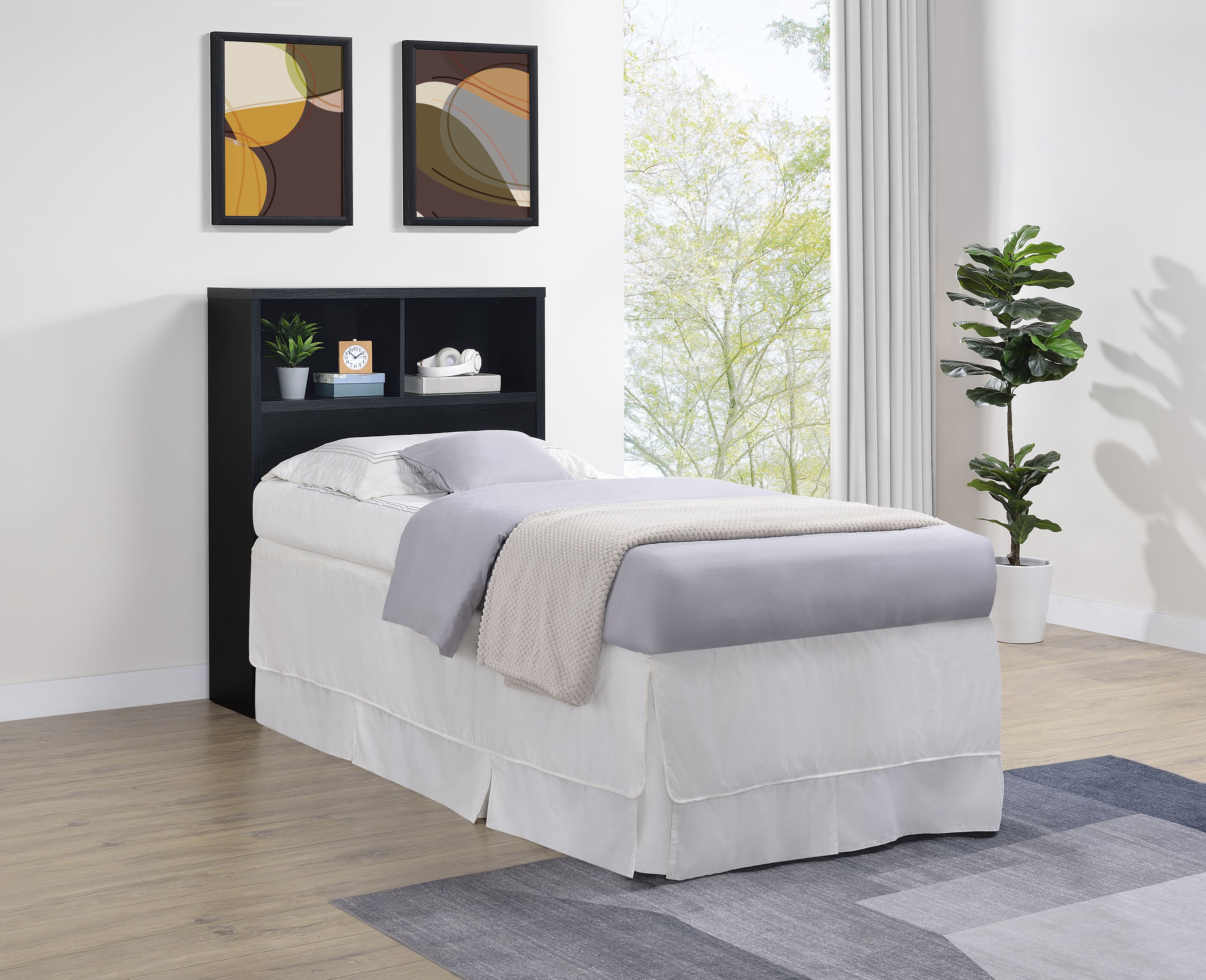 Westpark 49-inch Queen Bookcase Headboard Black