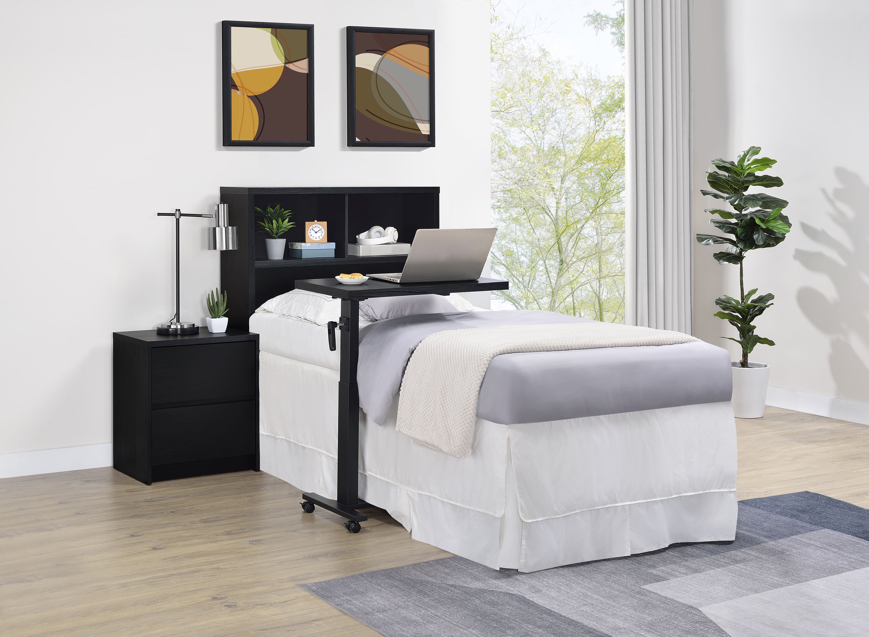 Westpark 49-inch Queen Bookcase Headboard Black