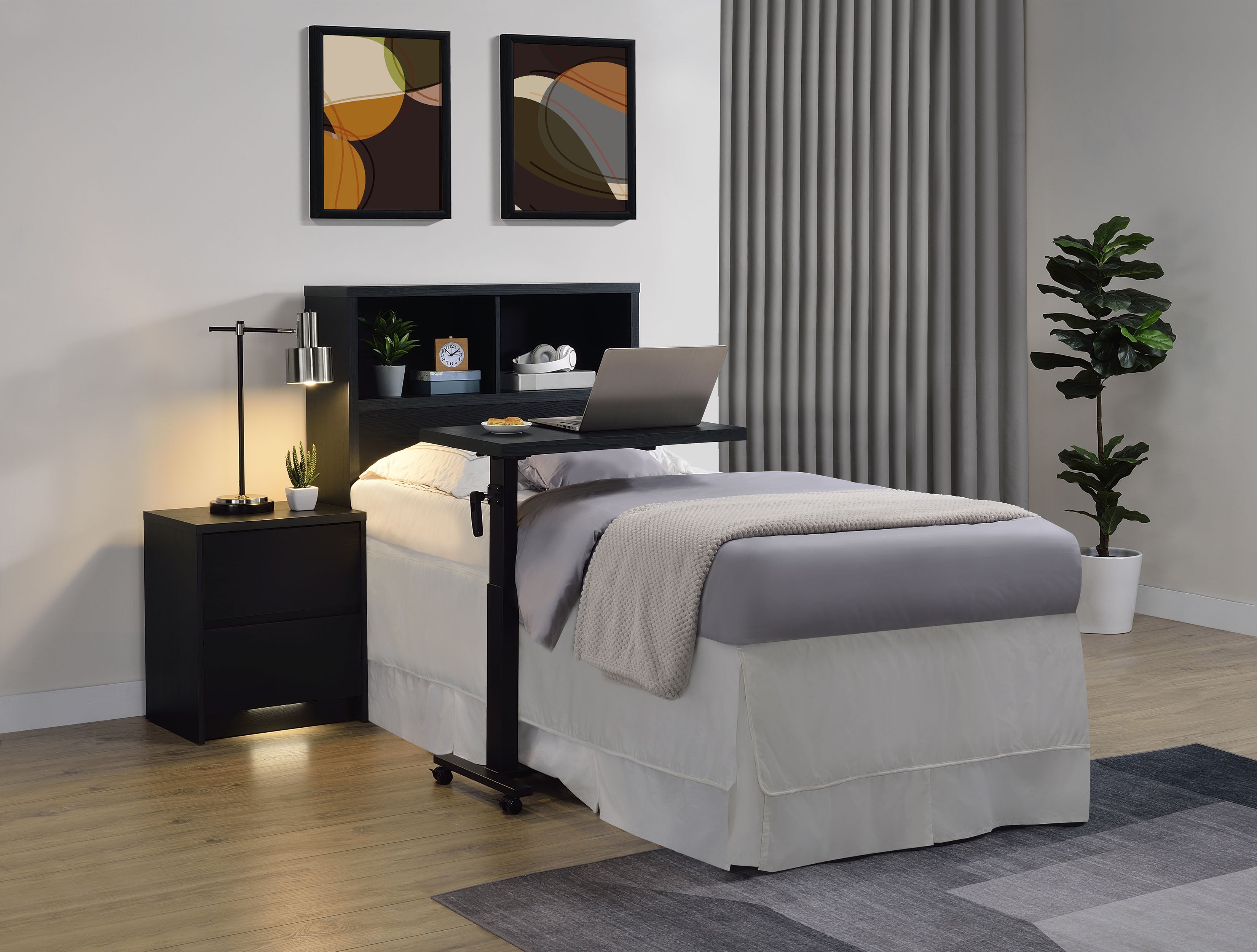 Westpark 49-inch Queen Bookcase Headboard Black