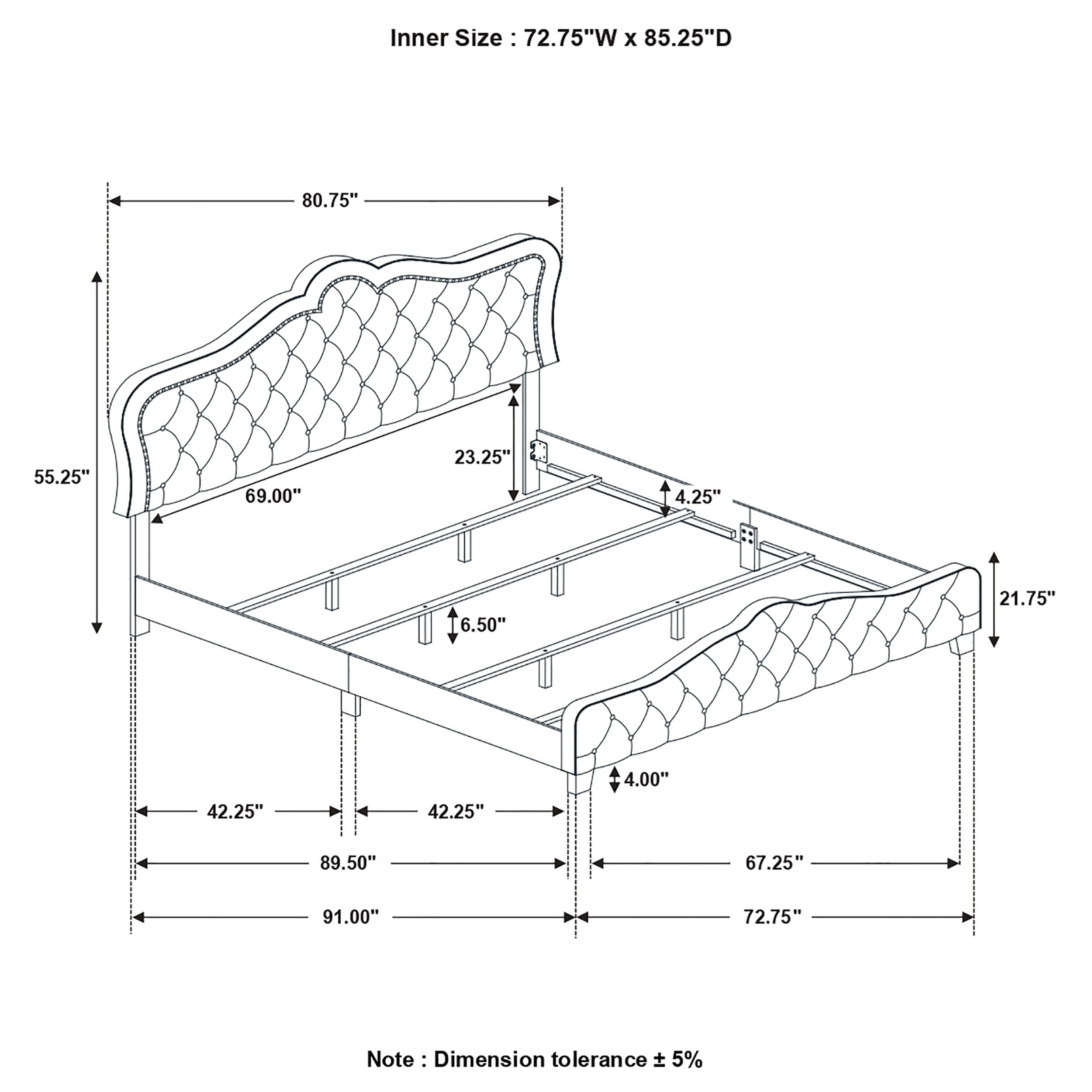 Bella Upholstered Panel Bed