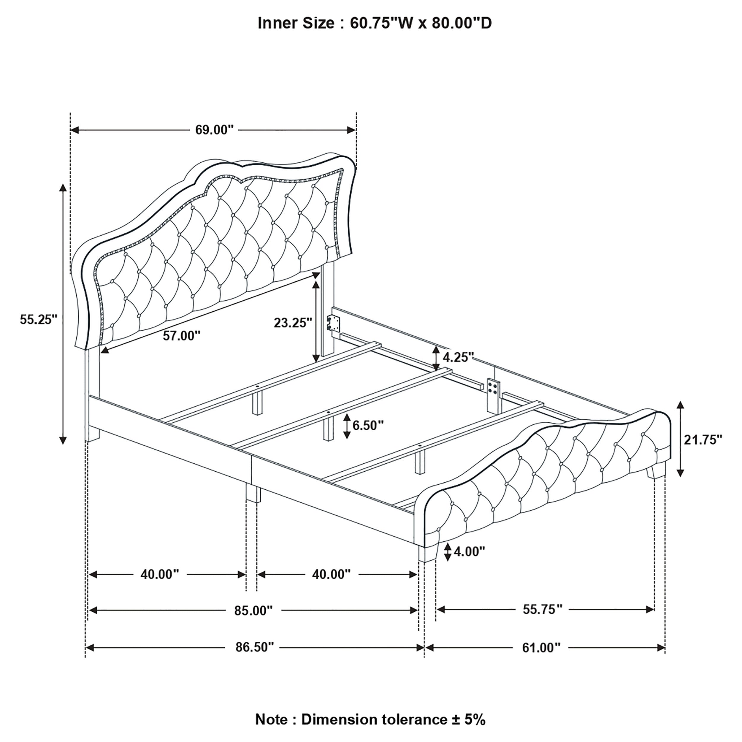Bella Upholstered Panel Bed