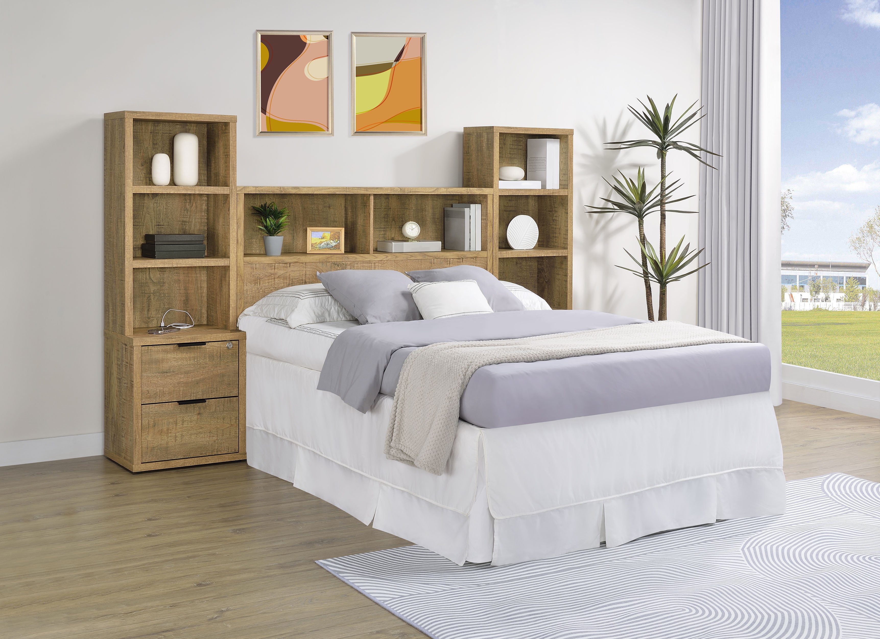 Westpark 49-inch Queen Bookcase Headboard Mango