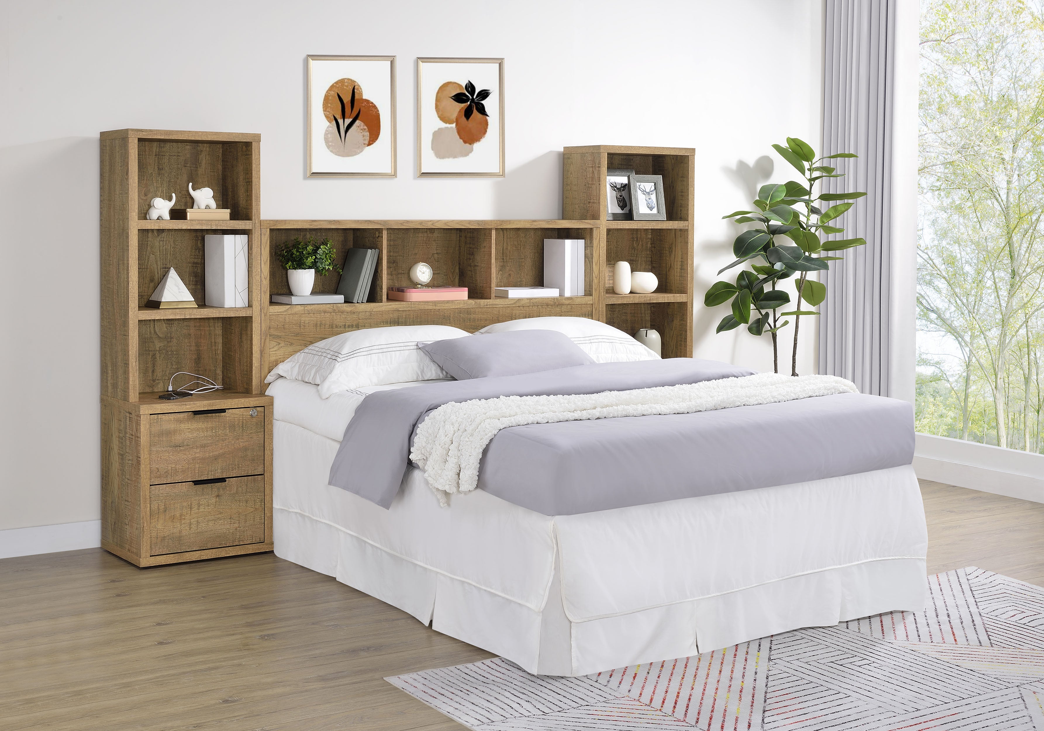 Westpark 49-inch Queen Bookcase Headboard Mango