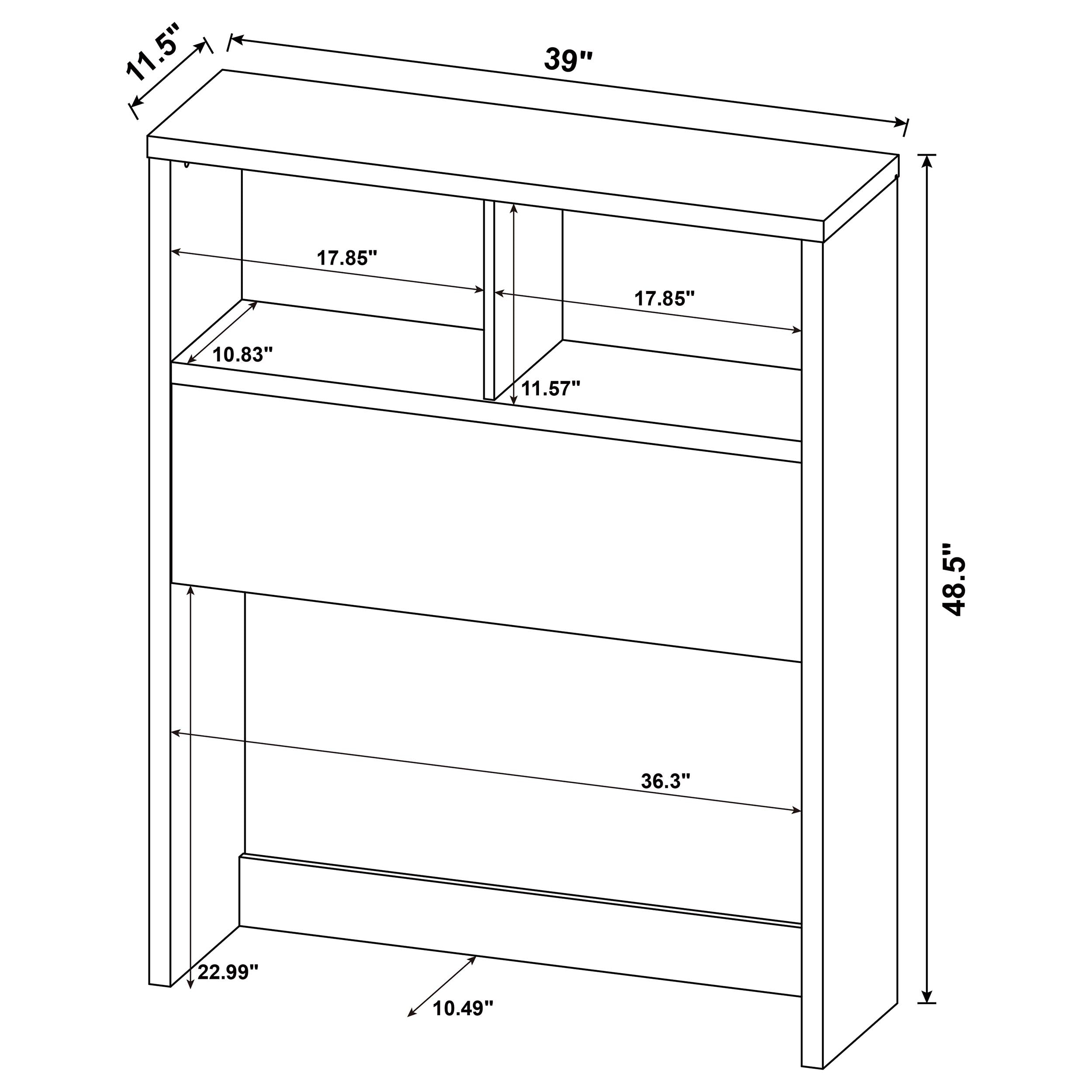 Westpark 49-inch Queen Bookcase Headboard Mango