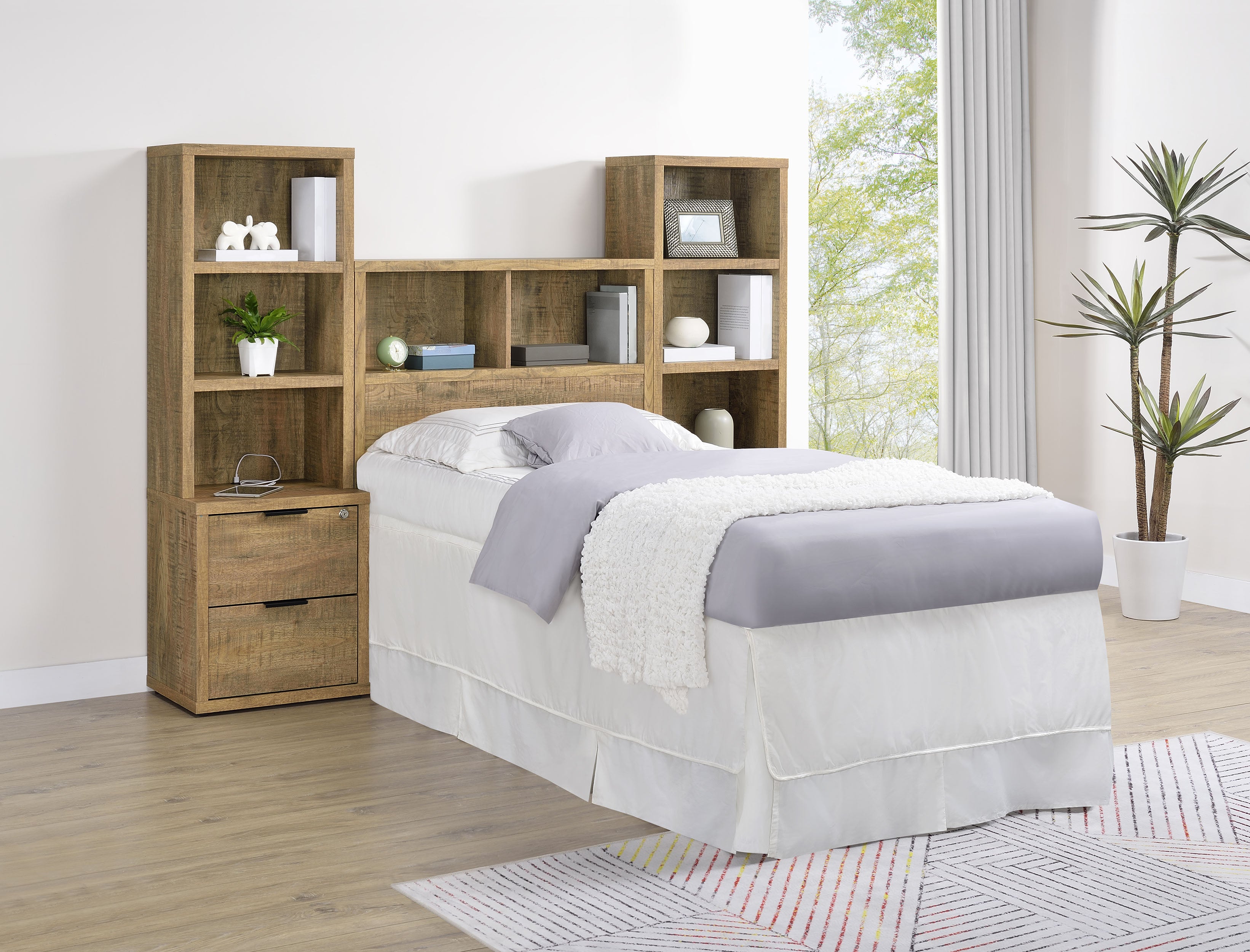 Westpark 49-inch Queen Bookcase Headboard Mango